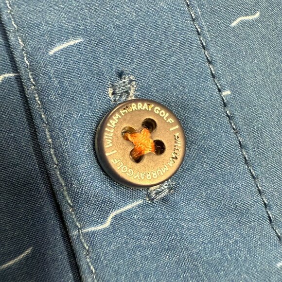 William Murray Golf Short Sleeve Button Up Shirt Stretch Boat Pattern Blue XL - Picture 5 of 10